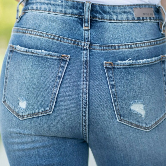 MISS ME 26x27 High Rise Ankle Straight Frayed Hem NWT - Picture 10 of 17